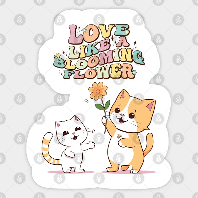 Romantic Cat Sticker by Yopi